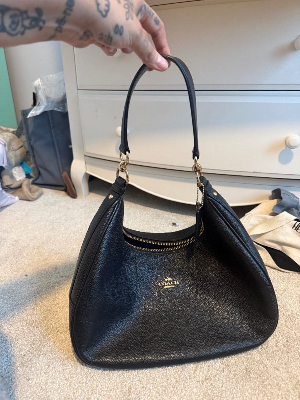 Black Coach hobo shoulder bag